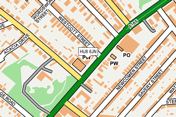 HU8 8JN map - OS OpenMap – Local (Ordnance Survey)