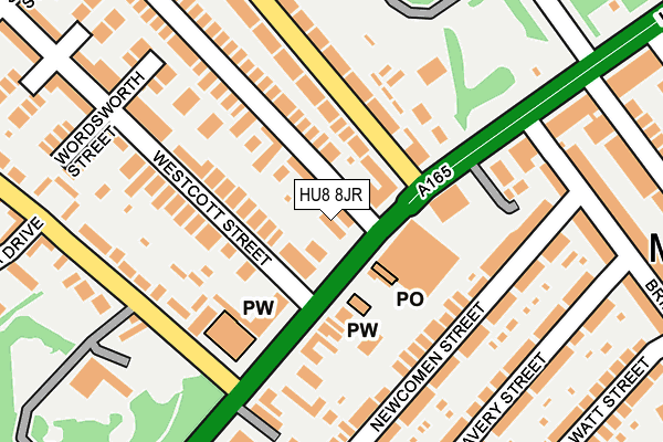 HU8 8JR map - OS OpenMap – Local (Ordnance Survey)