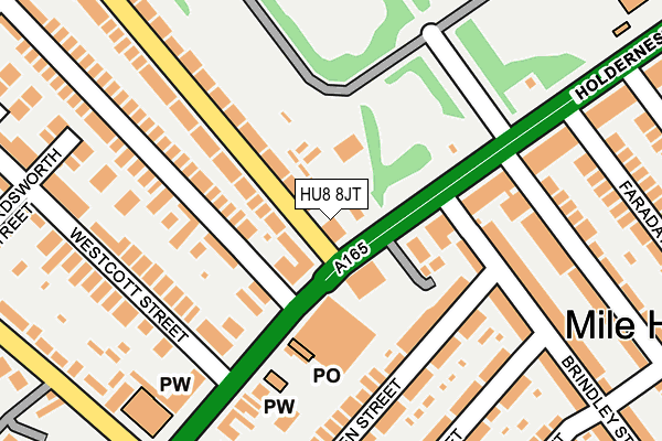 HU8 8JT map - OS OpenMap – Local (Ordnance Survey)