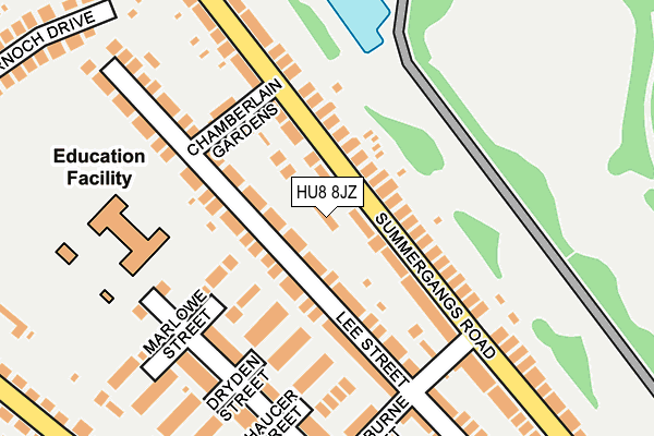 HU8 8JZ map - OS OpenMap – Local (Ordnance Survey)