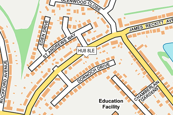 HU8 8LE map - OS OpenMap – Local (Ordnance Survey)