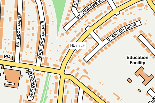 HU8 8LF map - OS OpenMap – Local (Ordnance Survey)