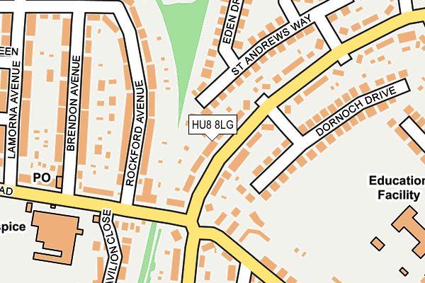 HU8 8LG map - OS OpenMap – Local (Ordnance Survey)