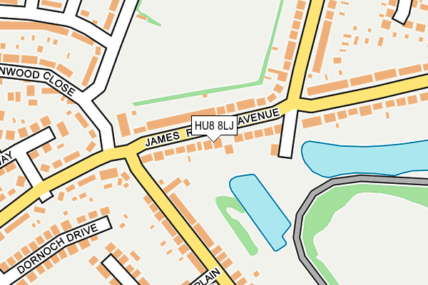 HU8 8LJ map - OS OpenMap – Local (Ordnance Survey)