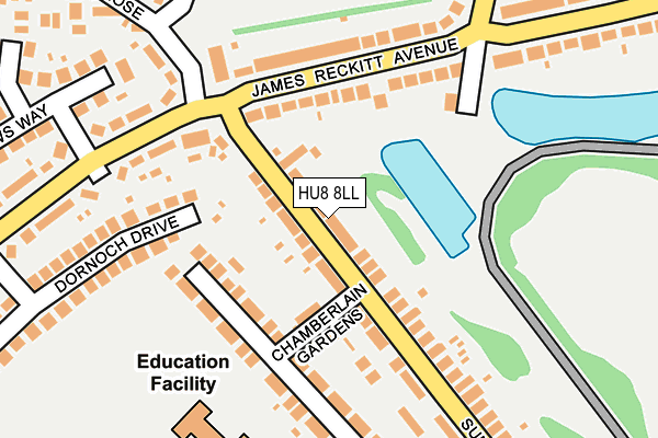 HU8 8LL map - OS OpenMap – Local (Ordnance Survey)