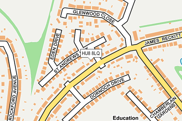 HU8 8LQ map - OS OpenMap – Local (Ordnance Survey)