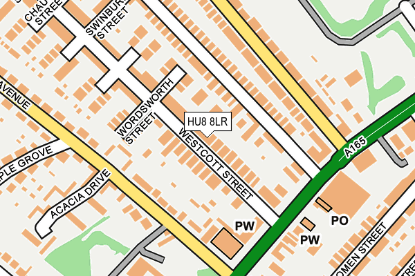 HU8 8LR map - OS OpenMap – Local (Ordnance Survey)