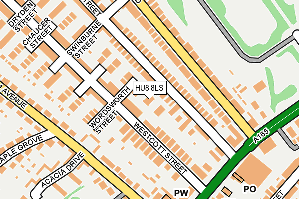 HU8 8LS map - OS OpenMap – Local (Ordnance Survey)