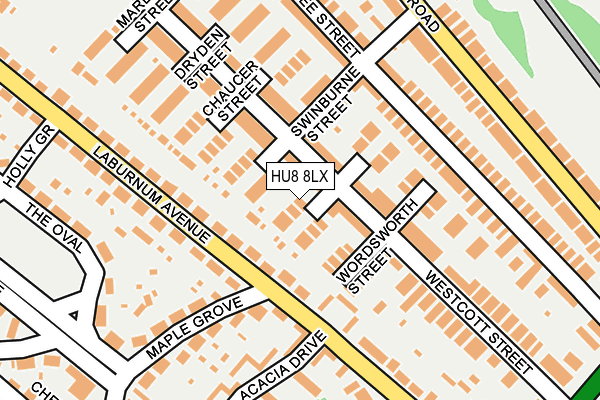 HU8 8LX map - OS OpenMap – Local (Ordnance Survey)