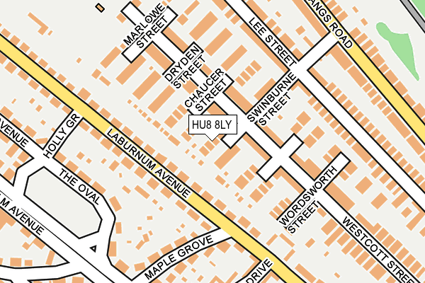 HU8 8LY map - OS OpenMap – Local (Ordnance Survey)