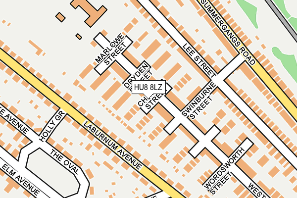 HU8 8LZ map - OS OpenMap – Local (Ordnance Survey)