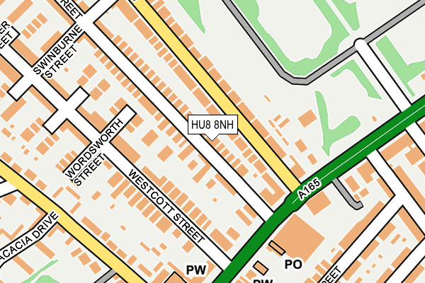 HU8 8NH map - OS OpenMap – Local (Ordnance Survey)