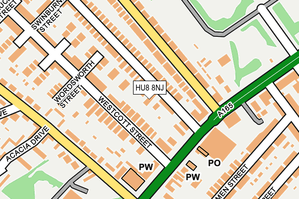 HU8 8NJ map - OS OpenMap – Local (Ordnance Survey)