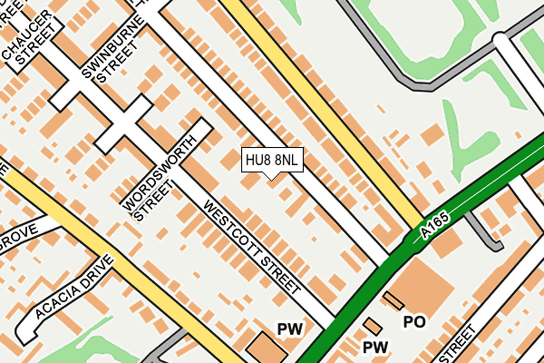 HU8 8NL map - OS OpenMap – Local (Ordnance Survey)