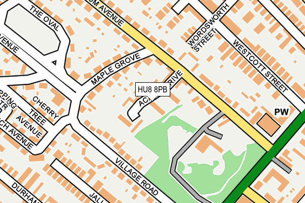 HU8 8PB map - OS OpenMap – Local (Ordnance Survey)
