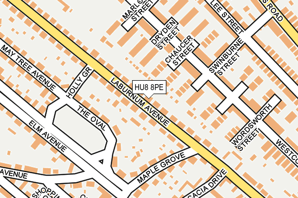 HU8 8PE map - OS OpenMap – Local (Ordnance Survey)