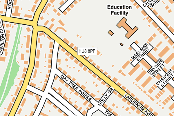 HU8 8PF map - OS OpenMap – Local (Ordnance Survey)