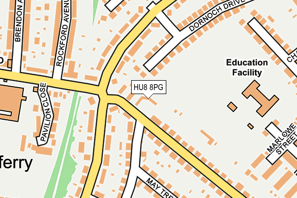 HU8 8PG map - OS OpenMap – Local (Ordnance Survey)