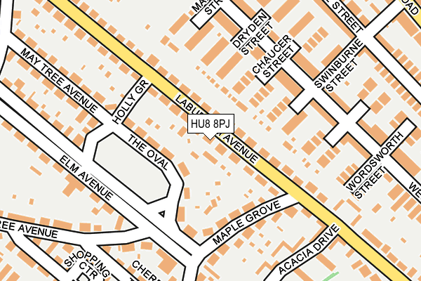 HU8 8PJ map - OS OpenMap – Local (Ordnance Survey)