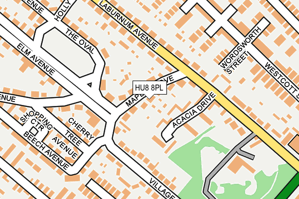 HU8 8PL map - OS OpenMap – Local (Ordnance Survey)