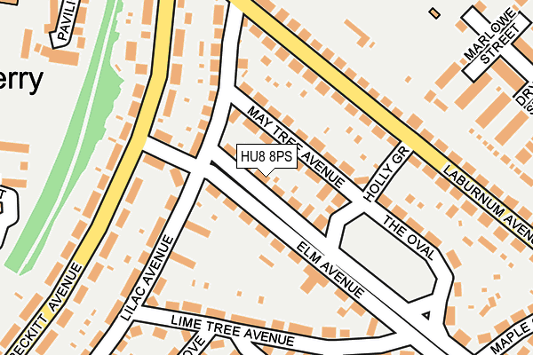 HU8 8PS map - OS OpenMap – Local (Ordnance Survey)