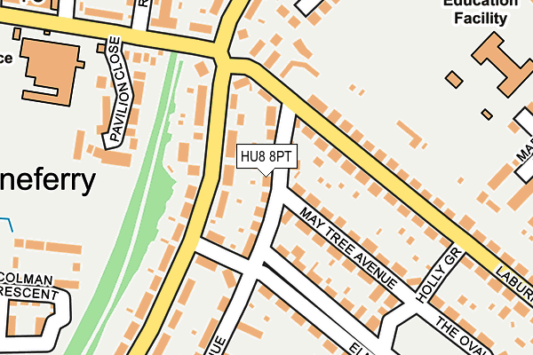 HU8 8PT map - OS OpenMap – Local (Ordnance Survey)