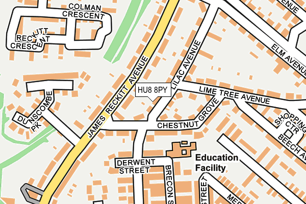 HU8 8PY map - OS OpenMap – Local (Ordnance Survey)