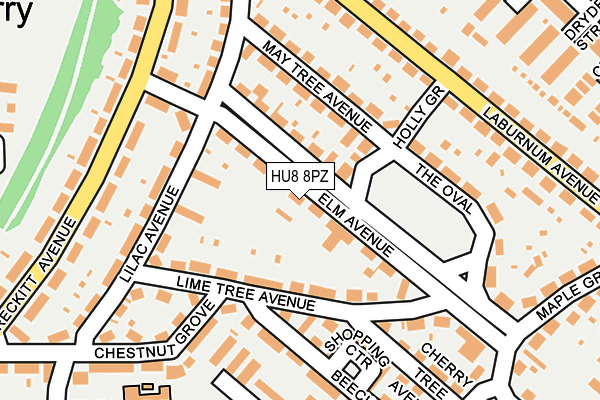 HU8 8PZ map - OS OpenMap – Local (Ordnance Survey)