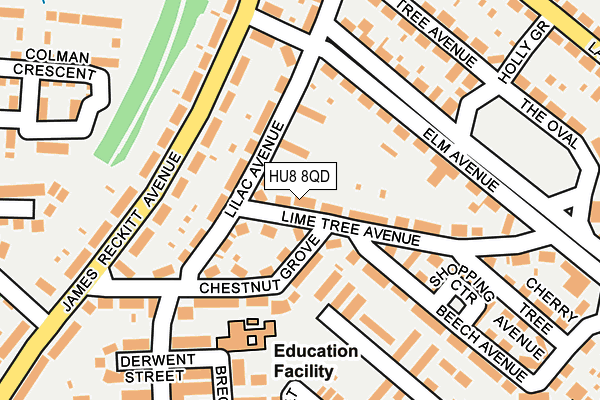HU8 8QD map - OS OpenMap – Local (Ordnance Survey)