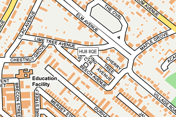 HU8 8QE map - OS OpenMap – Local (Ordnance Survey)