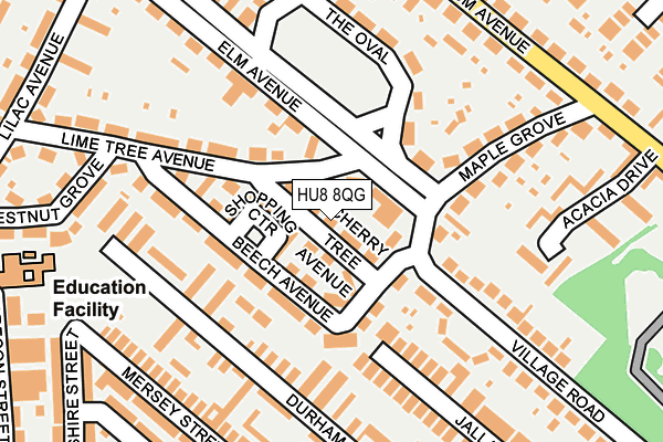 HU8 8QG map - OS OpenMap – Local (Ordnance Survey)