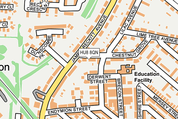 HU8 8QN map - OS OpenMap – Local (Ordnance Survey)