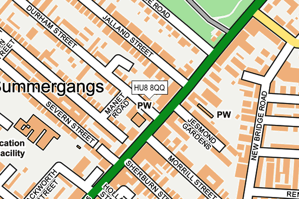 HU8 8QQ map - OS OpenMap – Local (Ordnance Survey)