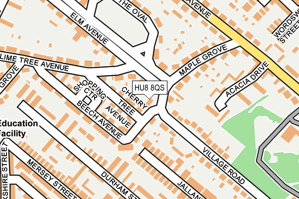 HU8 8QS map - OS OpenMap – Local (Ordnance Survey)