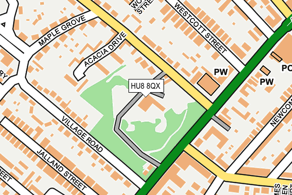 HU8 8QX map - OS OpenMap – Local (Ordnance Survey)