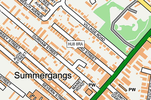HU8 8RA map - OS OpenMap – Local (Ordnance Survey)