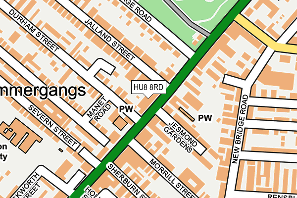 HU8 8RD map - OS OpenMap – Local (Ordnance Survey)