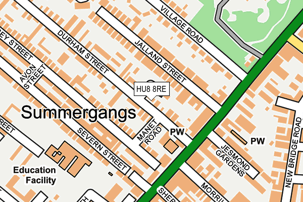 HU8 8RE map - OS OpenMap – Local (Ordnance Survey)