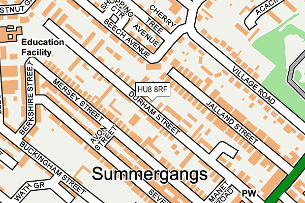 HU8 8RF map - OS OpenMap – Local (Ordnance Survey)