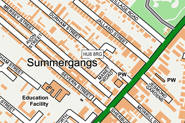 HU8 8RG map - OS OpenMap – Local (Ordnance Survey)