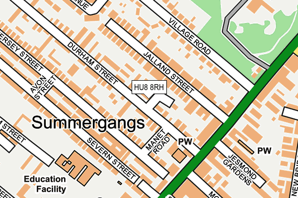 HU8 8RH map - OS OpenMap – Local (Ordnance Survey)