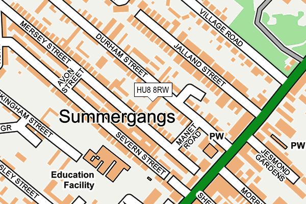 HU8 8RW map - OS OpenMap – Local (Ordnance Survey)