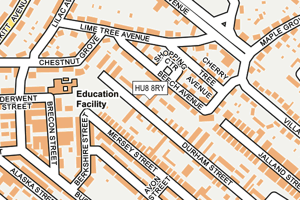 HU8 8RY map - OS OpenMap – Local (Ordnance Survey)