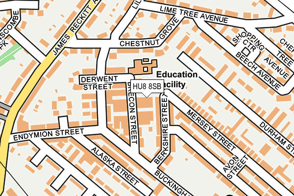 HU8 8SB map - OS OpenMap – Local (Ordnance Survey)