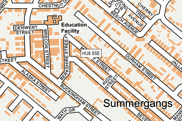 HU8 8SE map - OS OpenMap – Local (Ordnance Survey)