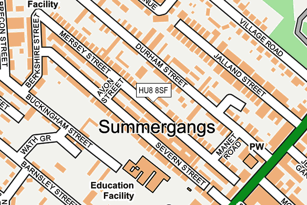 HU8 8SF map - OS OpenMap – Local (Ordnance Survey)