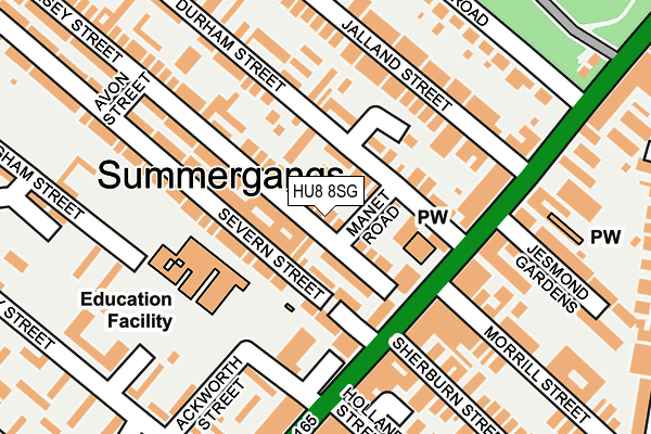 HU8 8SG map - OS OpenMap – Local (Ordnance Survey)