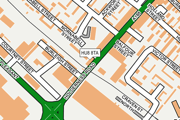 HU8 8TA map - OS OpenMap – Local (Ordnance Survey)