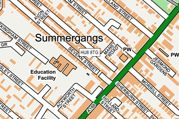 HU8 8TG map - OS OpenMap – Local (Ordnance Survey)