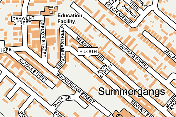HU8 8TH map - OS OpenMap – Local (Ordnance Survey)